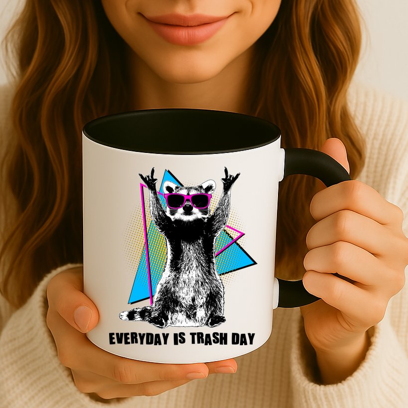 Funny Retro Everyday Is Trash Day Raccoon Mug