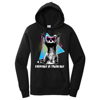 Funny Retro Everyday Is Trash Day Raccoon Women's Pullover Hoodie