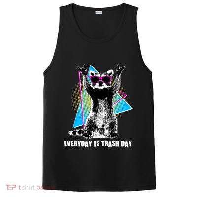 Funny Retro Everyday Is Trash Day Raccoon PosiCharge Competitor Tank