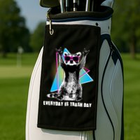 Funny Retro Everyday Is Trash Day Raccoon Golf Towel