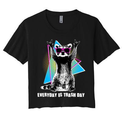 Funny Retro Everyday Is Trash Day Raccoon Crop Top