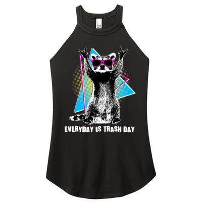 Funny Retro Everyday Is Trash Day Raccoon Women's Perfect Tri Rocker Tank