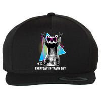 Funny Retro Everyday Is Trash Day Raccoon Wool Snapback Cap