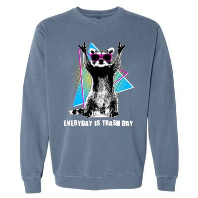 Funny Retro Everyday Is Trash Day Raccoon Garment-Dyed Sweatshirt