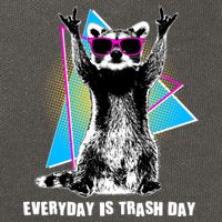 Funny Retro Everyday Is Trash Day Raccoon Cotton Canvas Backpack