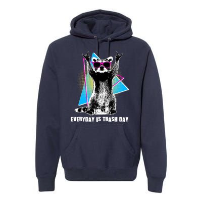 Funny Retro Everyday Is Trash Day Raccoon Premium Hoodie