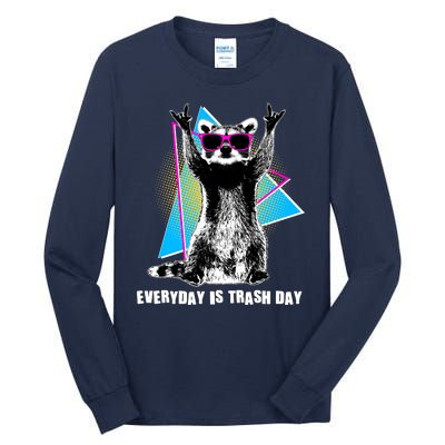 Funny Retro Everyday Is Trash Day Raccoon Tall Long Sleeve T-Shirt