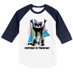 Funny Retro Everyday Is Trash Day Raccoon Baseball Sleeve Shirt