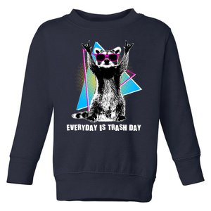 Funny Retro Everyday Is Trash Day Raccoon Toddler Sweatshirt