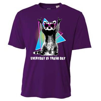 Funny Retro Everyday Is Trash Day Raccoon Cooling Performance Crew T-Shirt