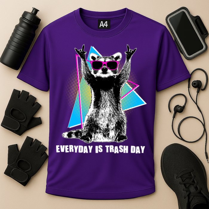 Funny Retro Everyday Is Trash Day Raccoon Performance Shirt