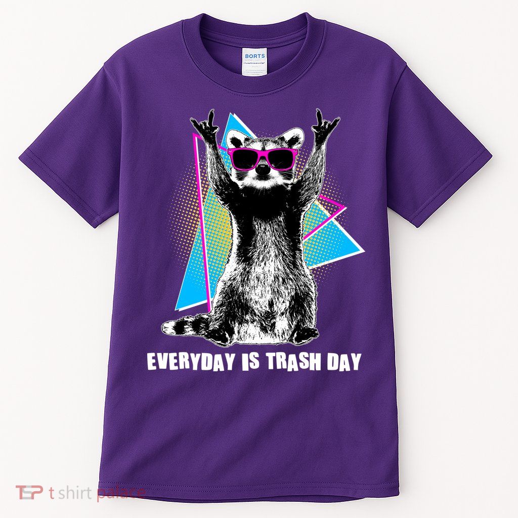 Funny Retro Everyday Is Trash Day Raccoon Tall T-Shirt