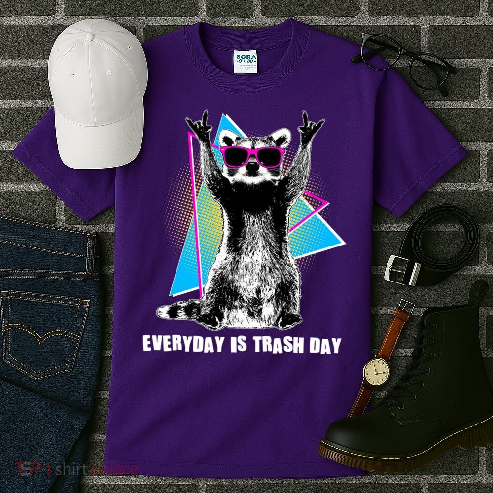Funny Retro Everyday Is Trash Day Raccoon Tall T-Shirt