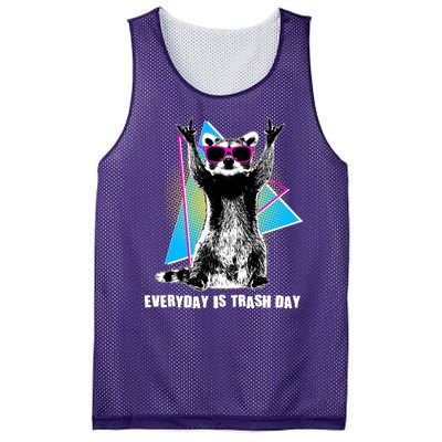 Funny Retro Everyday Is Trash Day Raccoon Mesh Reversible Basketball Jersey Tank