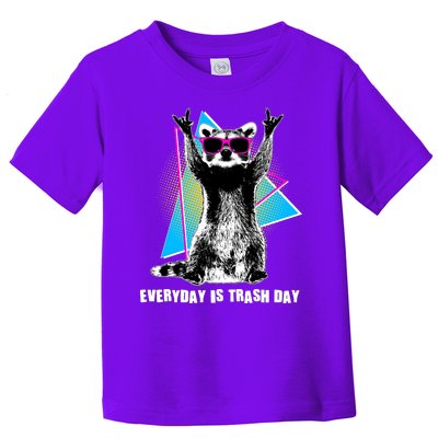 Funny Retro Everyday Is Trash Day Raccoon Toddler T-Shirt