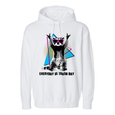 Funny Retro Everyday Is Trash Day Raccoon Garment-Dyed Fleece Hoodie