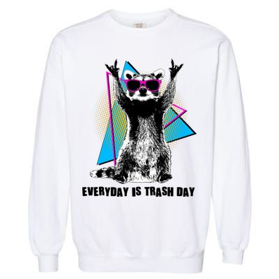 Funny Retro Everyday Is Trash Day Raccoon Garment-Dyed Sweatshirt