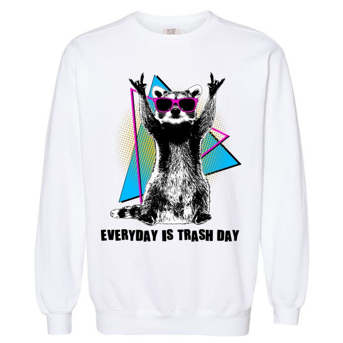 Funny Retro Everyday Is Trash Day Raccoon Garment-Dyed Sweatshirt