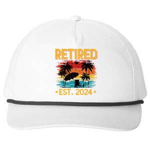 Funny Retired Est 2024 Gift Retirement Snapback Five-Panel Rope Hat