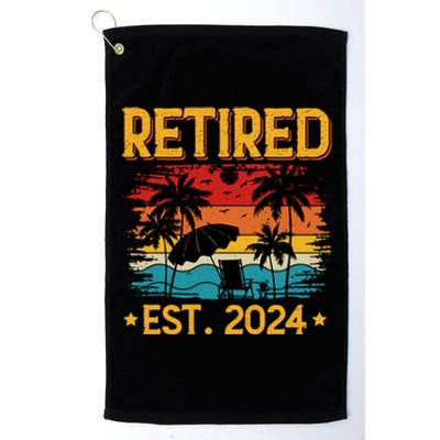 Funny Retired Est 2024 Gift Retirement Platinum Collection Golf Towel