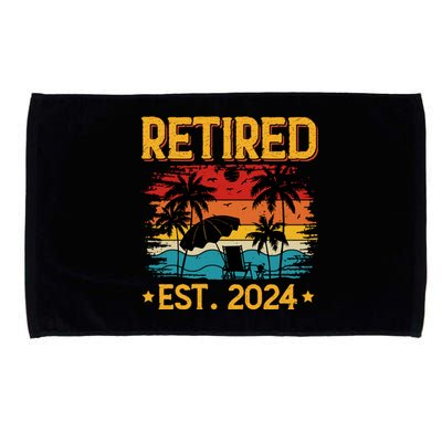 Funny Retired Est 2024 Gift Retirement Microfiber Hand Towel