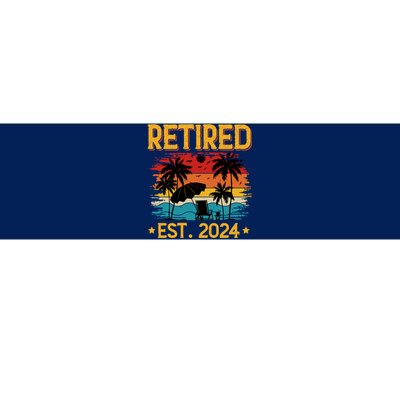 Funny Retired Est 2024 Gift Retirement Bumper Sticker