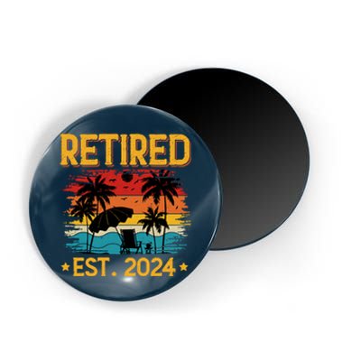 Funny Retired Est 2024 Gift Retirement Magnet