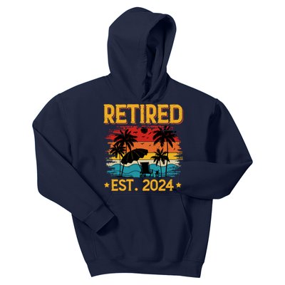 Funny Retired Est 2024 Gift Retirement Kids Hoodie