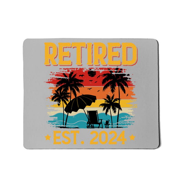 Funny Retired Est 2024 Gift Retirement Mousepad