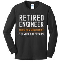 Funny Retirement Engineer Novelty Gift Retired Engineer Kids Long Sleeve Shirt