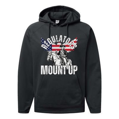 Funny Regulators Eagle 4th Of July Performance Fleece Hoodie