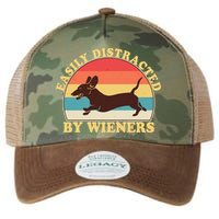 Funny Retro Easily Distracted By Wieners Dachshund fan Legacy Tie Dye Trucker Hat