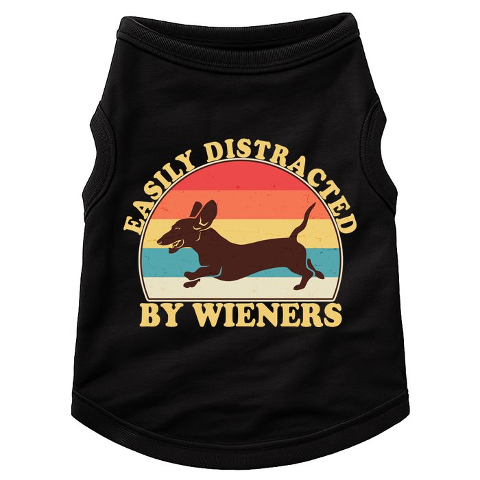 Funny Retro Easily Distracted By Wieners Dachshund fan Doggie Tank