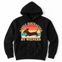 Funny Retro Easily Distracted By Wieners Dachshund fan Hoodie