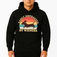 Funny Retro Easily Distracted By Wieners Dachshund fan Hoodie