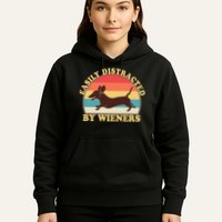 Funny Retro Easily Distracted By Wieners Dachshund fan Hoodie