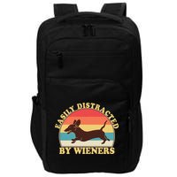 Funny Retro Easily Distracted By Wieners Dachshund fan Impact Tech Backpack