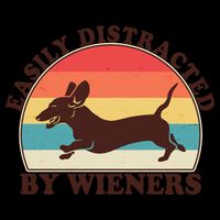 Funny Retro Easily Distracted By Wieners Dachshund fan Mug