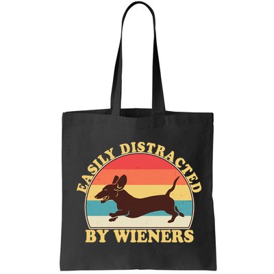 Funny Retro Easily Distracted By Wieners Dachshund fan Bag