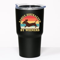 Funny Retro Easily Distracted By Wieners Dachshund fan Tumbler