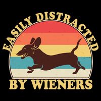 Funny Retro Easily Distracted By Wieners Dachshund fan Baby Bodysuit