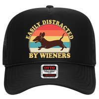 Funny Retro Easily Distracted By Wieners Dachshund fan Trucker Hat