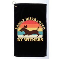 Funny Retro Easily Distracted By Wieners Dachshund fan Golf Towel