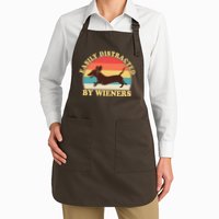 Funny Retro Easily Distracted By Wieners Dachshund fan Apron