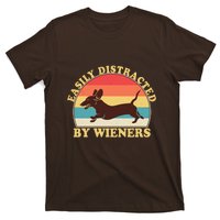 Funny Retro Easily Distracted By Wieners Dachshund fan T-Shirt