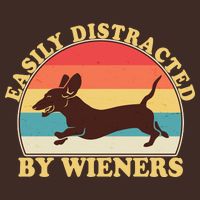 Funny Retro Easily Distracted By Wieners Dachshund fan Cooling Performance Long Sleeve Crew