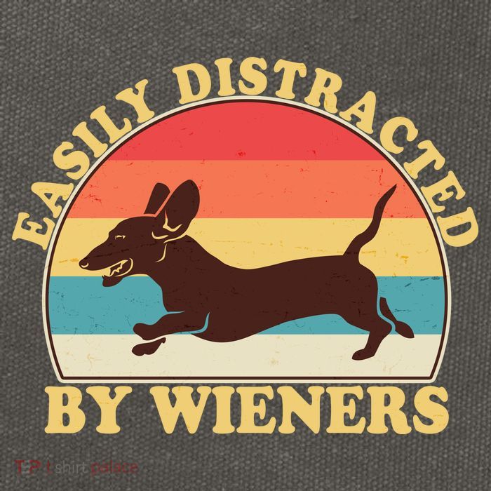 Funny Retro Easily Distracted By Wieners Dachshund fan Cotton Canvas Backpack
