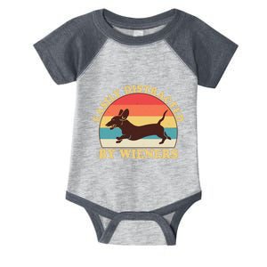 Funny Retro Easily Distracted By Wieners Dachshund fan Infant Baby Jersey Bodysuit