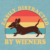 Funny Retro Easily Distracted By Wieners Dachshund fan Sueded Cloud Jersey T-Shirt