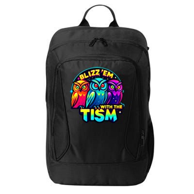 Funny Rizz Em With The Tism Owl Dissociating Autism Cool Gift City Backpack